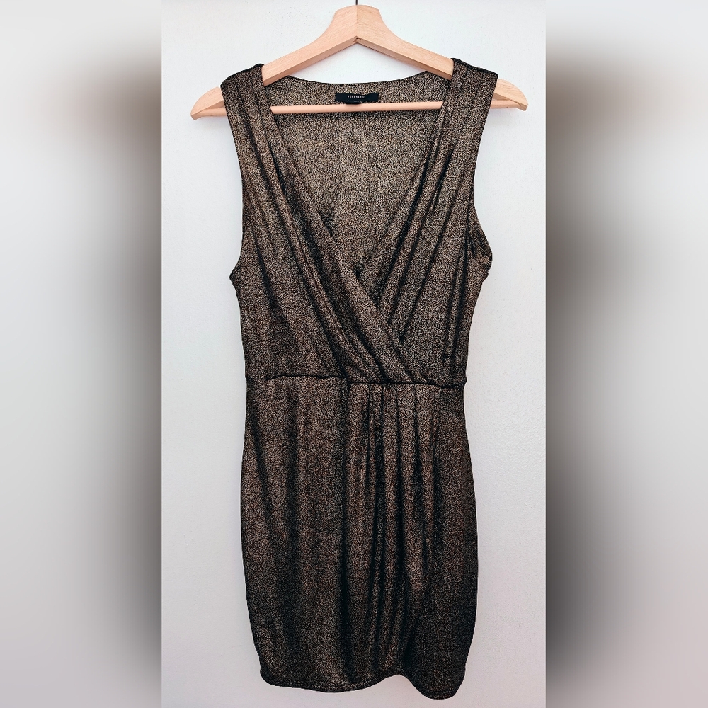 Forever 21 Gold Wrap Mini Dress Women's Size Large